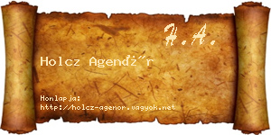 Holcz Agenór névjegykártya